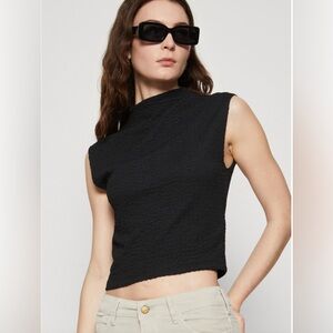 Lot: two Abercrombie mock neck tops, Black & Green